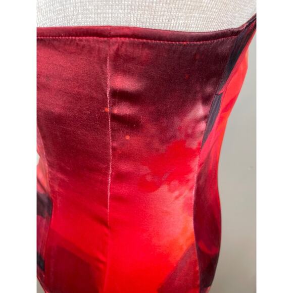 Kim Shui Rose Silk Tube Red Midi Gown Size Small - Picture 8 of 11